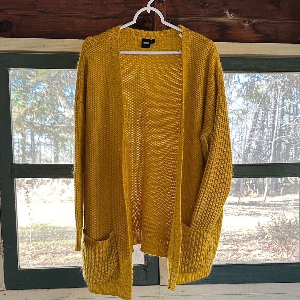 ASOS Mustard Open-Front Cardigan